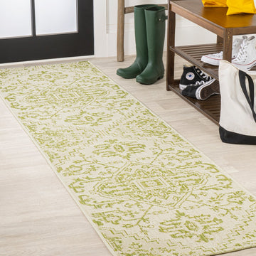 Estrella Bohemian Medallion Textured Weave Indoor/outdoor Runner Rug